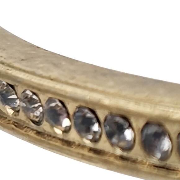 Lia Sophia Adari Bangle Bracelet Matte Gold Clear Cut Rhinestones Large NIB - Picture 2 of 8